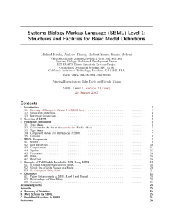 (SBML) Levell - CalTech Authors