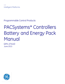 PACSystems* Controllers: Battery and Energy Pack