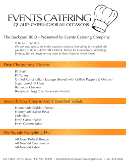 The Backyard BBQ - Presented by Events Catering Company First