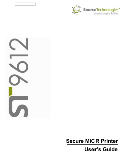 Secure MICR Printer User`s Guide