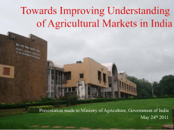 IGIDR-Towards Improving Understanding of Agricultural Markets in