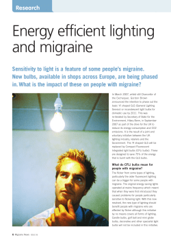 Energy efficient lighting and migraine