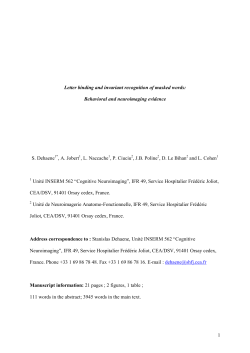 1 Letter binding and invariant recognition of masked words