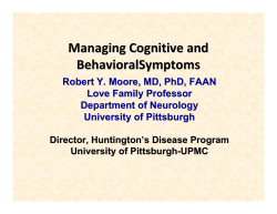 Managing Cognitive and BehavioralSymptoms