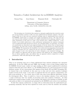 Towards a Unified Architecture for in-RDBMS Analytics
