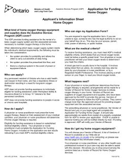Application for Funding Home Oxygen Applicant`s Information Sheet