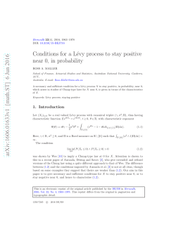 Conditions for a L&eacute;vy process to stay positive near 0, in probability