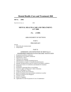 Mental Health (Care and Treatment) Bill
