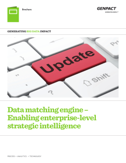 Data matching engine &ndash; Enabling enterprise