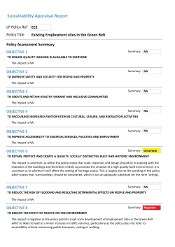 Sustainability Appraisal Report