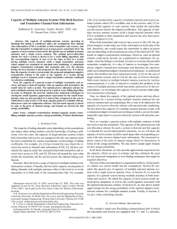 Capacity of multiple-antenna systems with both receiver and