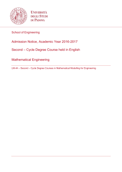 Admission Notice, Academic Year 2016
