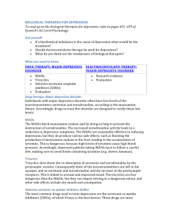 BIOLOGICAL THERAPIES FOR DEPRESSION
