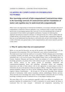 answer to comments – constructivist foundations