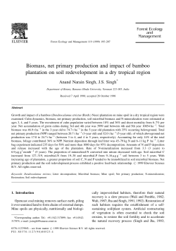 Biomass, net primary production and impact of