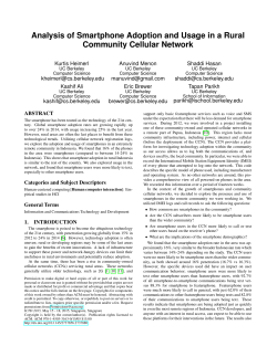 Analysis of Smartphone Adoption and Usage in a