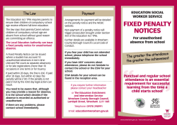 FIXED PENALTY NOTICES For unauthorised absence from school