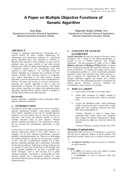 A Paper on Multiple Objective Functions of Genetic Algorithm