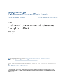 Mathematical Communication and Achievement Through Journal