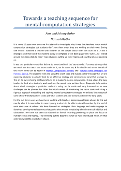 Towards a teaching sequence for mental computation strategies