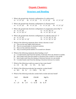 Organic Chemistry Structure and Bonding