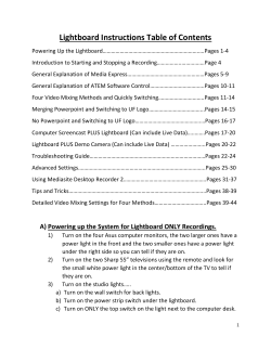 Lightboard Instructions Table of Contents - UF Physics