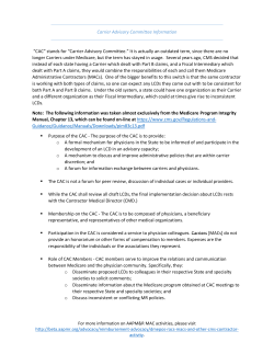 Carrier Advisory Committee Information “CAC” stands for “Carrier