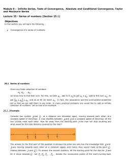 Module 9 : Infinite Series, Tests of Convergence, Absolute