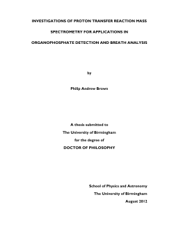 investigations of proton transfer reaction mass spectrometry for