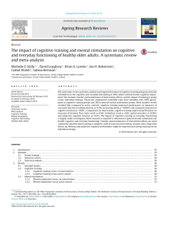 The impact of cognitive training and mental stimulation on cognitive