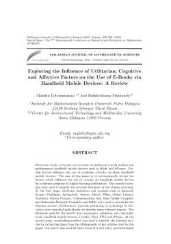 Exploring the Influence of Utilitarian, Cognitive and Affective Factors