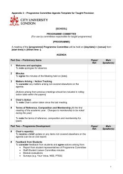 Matters Arising / Action Tracking