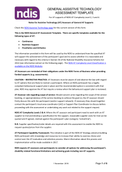 NDIS General AT Assessment Template