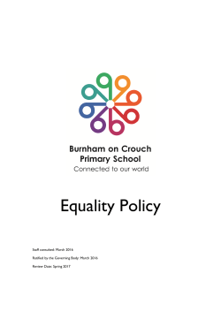 Equality Policy - Burnham on Crouch Primary School