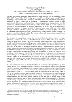 Creating strategy by design James Carlopio