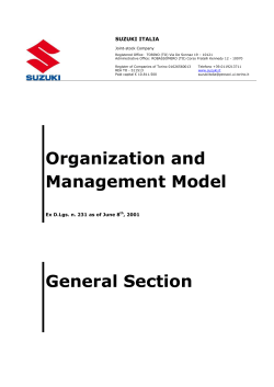 Organization and Management Model General Section
