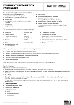 prescription form notes - Transport Accident Commission