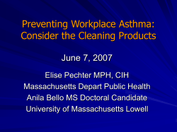Preventing Workplace Asthma: Consider the Cleaning Products