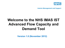 the NHS IMAS IST Advanced Flow Capacity and Demand Tool