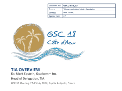 TIA Overview - ETSI docbox