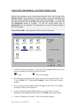 Creating Referral templates in Word