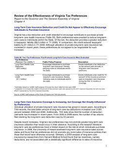 Review of the Effectiveness of Virginia Tax Preferences