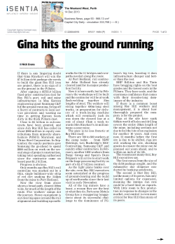 Gina Hits the Ground Running