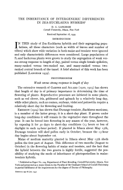 THE INHERITANCE OF INTERGENERIC DIFFERENCES
