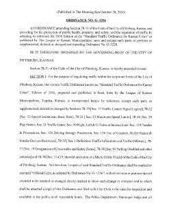 SECTION 1: For the purpose of regulating traffic within the corporate