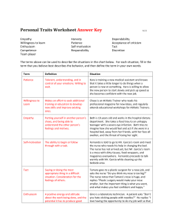 Personal Traits Worksheet Answer Key
