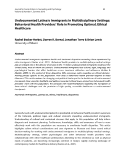 Undocumented Latina/o Immigrants in Multidisciplinary Settings