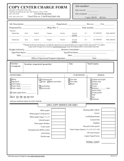 copy center charge form - University of Houston