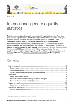 International Gender Equality Statistics Fact Sheet