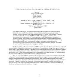 developing asap (anticipation support for aeronautical planning)